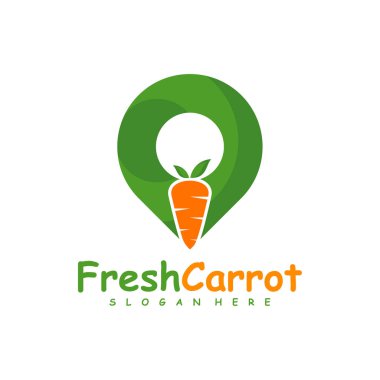 Havuç Noktası logo tasarımı vektörü, Yaratıcı Havuç logosu tasarımı Şablon Çizimi