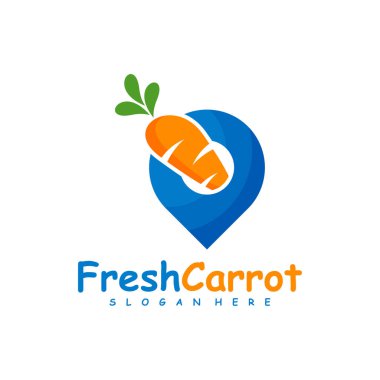 Havuç Noktası logo tasarımı vektörü, Yaratıcı Havuç logosu tasarımı Şablon Çizimi