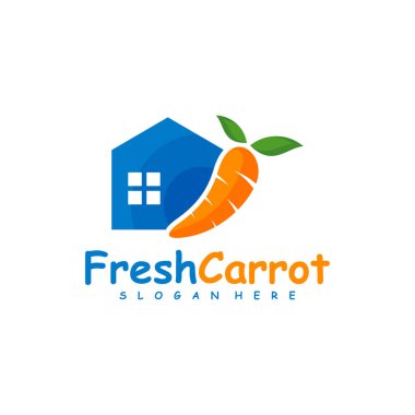 Havuç Evi logo tasarımı vektörü, Yaratıcı Havuç logosu tasarımı Şablon İllüstrasyonu