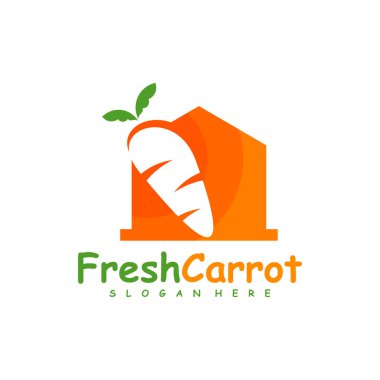 Havuç Evi logo tasarımı vektörü, Yaratıcı Havuç logosu tasarımı Şablon İllüstrasyonu
