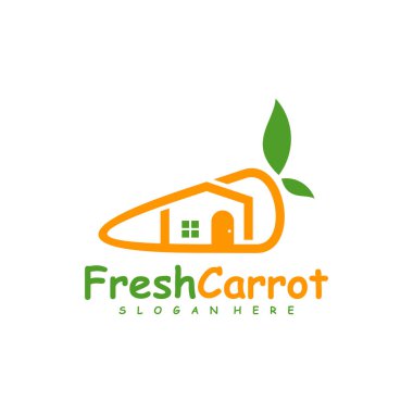 Havuç Evi logo tasarımı vektörü, Yaratıcı Havuç logosu tasarımı Şablon İllüstrasyonu