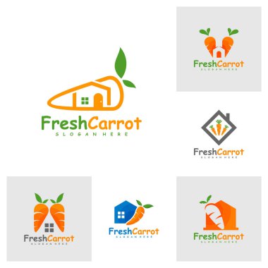 Havuç Evi logo tasarımı vektörü, Yaratıcı Havuç logosu tasarımı Şablon İllüstrasyonu