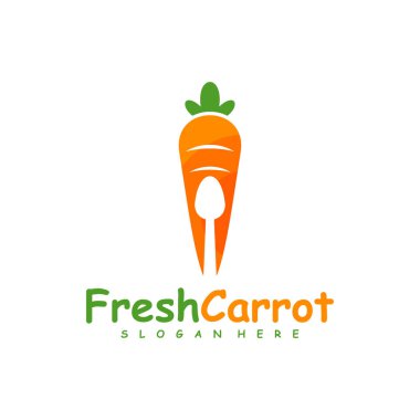 Gıda Havucu logo tasarımı vektörü, Yaratıcı Havuç logosu tasarımı Şablon Çizimi
