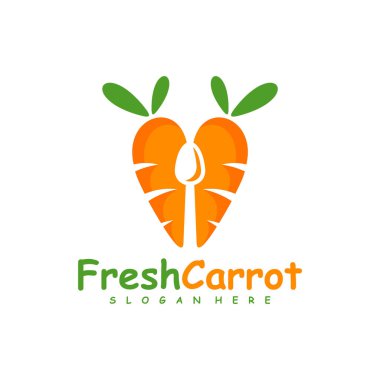 Gıda Havucu logo tasarımı vektörü, Yaratıcı Havuç logosu tasarımı Şablon Çizimi