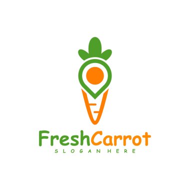 Havuç Noktası logo tasarımı vektörü, Yaratıcı Havuç logosu tasarımı Şablon Çizimi