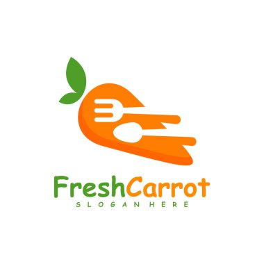 Gıda Havucu logo tasarımı vektörü, Yaratıcı Havuç logosu tasarımı Şablon Çizimi