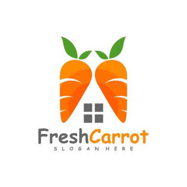 Havuç Evi logo tasarımı vektörü, Yaratıcı Havuç logosu tasarımı Şablon İllüstrasyonu