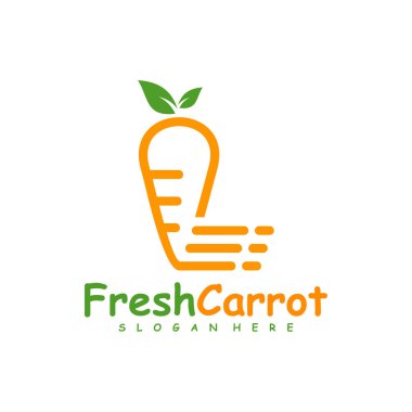 Hızlı Havuç logo tasarımı vektörü, Yaratıcı Havuç logosu tasarımı Şablon Çizimi