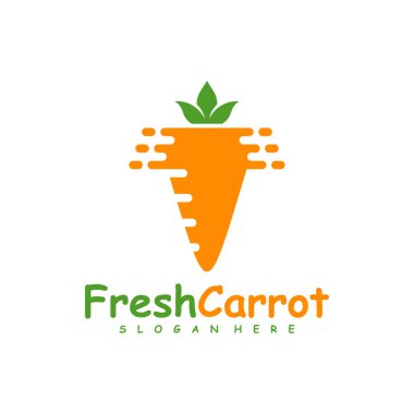 Hızlı Havuç logo tasarımı vektörü, Yaratıcı Havuç logosu tasarımı Şablon Çizimi