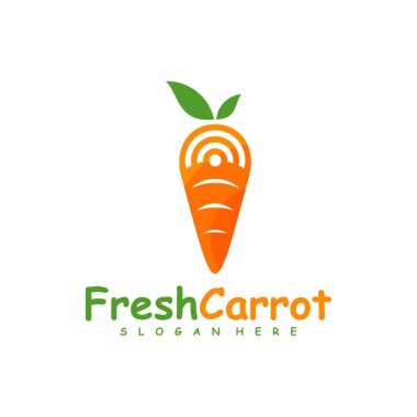 Akıllı Havuç logo tasarımı vektörü, Yaratıcı Havuç logosu tasarımı Şablon Çizimi