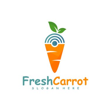 Akıllı Havuç logo tasarımı vektörü, Yaratıcı Havuç logosu tasarımı Şablon Çizimi