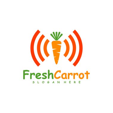 Akıllı Havuç logo tasarımı vektörü, Yaratıcı Havuç logosu tasarımı Şablon Çizimi