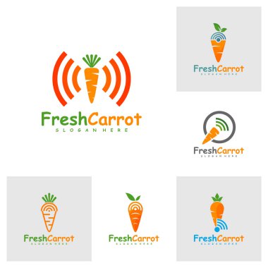 Akıllı Havuç logo tasarımı vektörü, Yaratıcı Havuç logosu tasarımı Şablon Çizimi