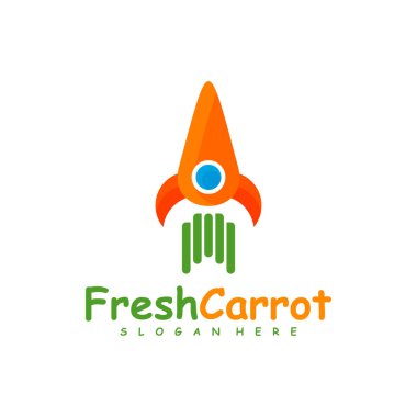 Roket Havuç logo tasarımı vektörü, Yaratıcı Havuç logosu tasarımı Şablon Çizimi