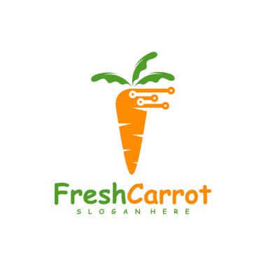 Teknik Havuç logo tasarımı vektörü, Yaratıcı Havuç logosu tasarımı Şablon İllüstrasyonu