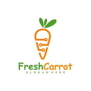 Teknik Havuç logo tasarımı vektörü, Yaratıcı Havuç logosu tasarımı Şablon İllüstrasyonu