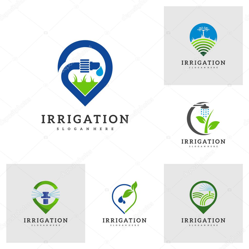 Set of Irrigation logo design vector. Icon Symbol. Template Illustration