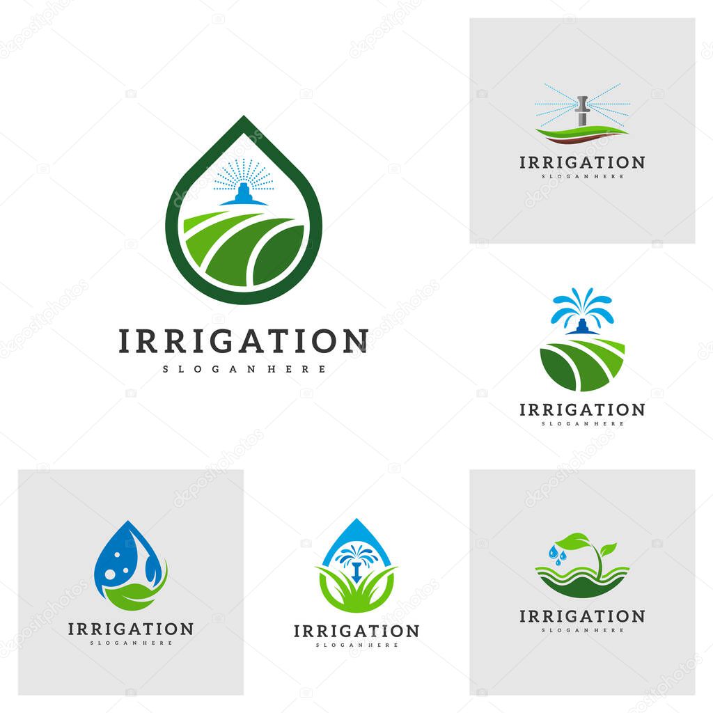 Set of Irrigation logo design vector. Icon Symbol. Template Illustration