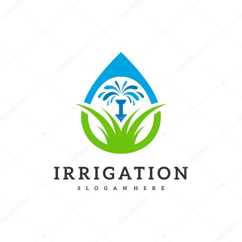 Irrigation logo design vector. Icon Symbol. Template Illustration