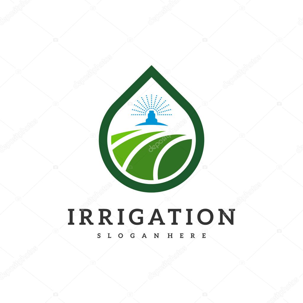 Irrigation logo design vector. Icon Symbol. Template Illustration