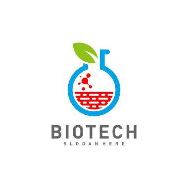 Biyolojik laboratuar logo şablonu, Molekül, DNA, Atom, Tıbbi veya Bilimsel Logo Tasarım Vektörü