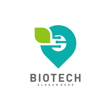 Biyoteknoloji Noktası logo şablonu, Molekül, DNA, Atom, Tıbbi veya Bilimsel Logo Tasarım Vektörü