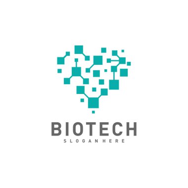 Love Bio teknoloji logo şablonu, Molekül, DNA, Atom, Tıbbi veya Bilimsel Logo Tasarım Vektörü