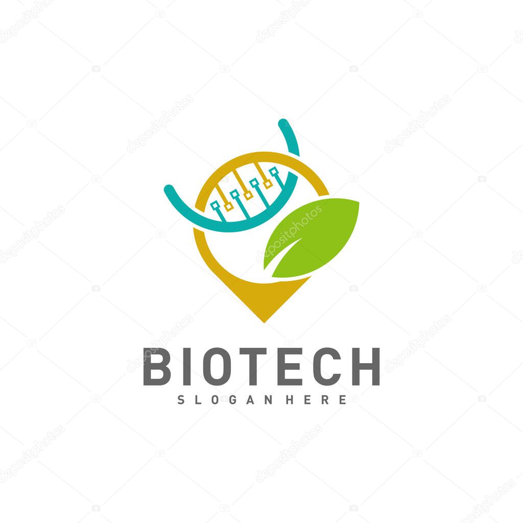 Bio tech Point logo template, Molecule, DNA, Atom, Medical or Science Logo Design Vector