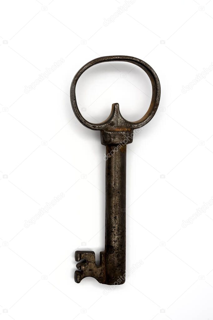 antique key isolated on white