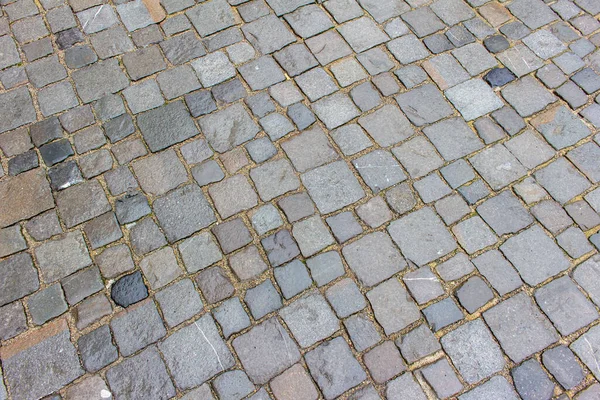 Nahaufnahme Eines Gepflasterten Bürgersteigs Auf Einem Europäischen Bürgersteig Und Innenhof — Stockfoto