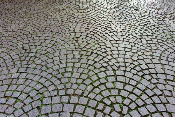 Close View Vintage Cobblestone Trowalk Surface European City Trowalk Courtyard — стоковое фото