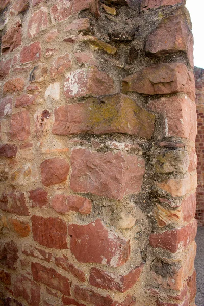 Luz Marrom Cor Medieval Pedra Tijolo Parede Textura Fundo — Fotografia de Stock