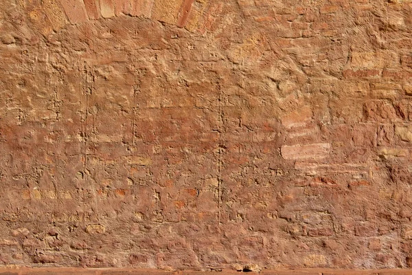 Světle Hnědá Barva Středověké Kámen Cihlová Zeď Textura Pozadí — Stock fotografie