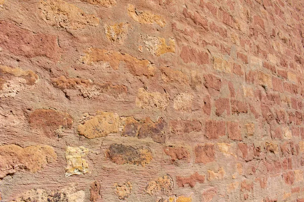 Açık Kahverengi Ortaçağ Taşı Tuğla Duvar Dokusu Arka Planı — Stok fotoğraf