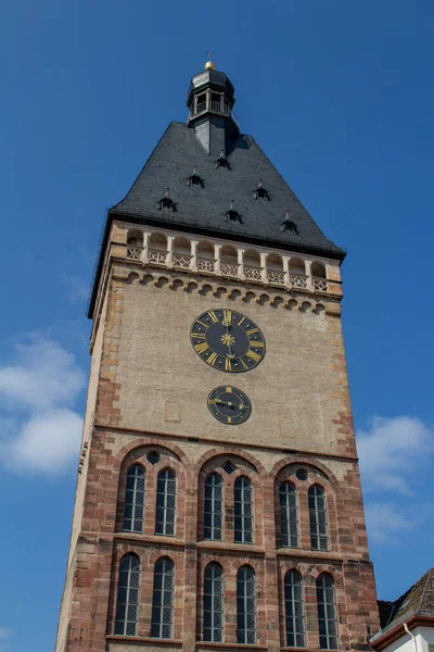 Close Upward View Old Gate Alpoertel Medieval Clock Tower Gate — Stock Photo, Image