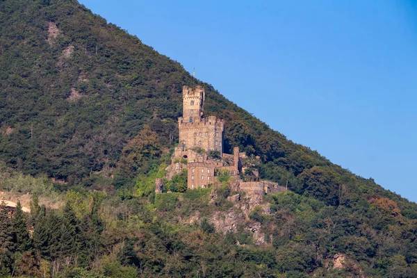 Castelo Sooneck Ruínas Meio Rio Reno Perto Niederheimbach Alemanha — Fotografia de Stock