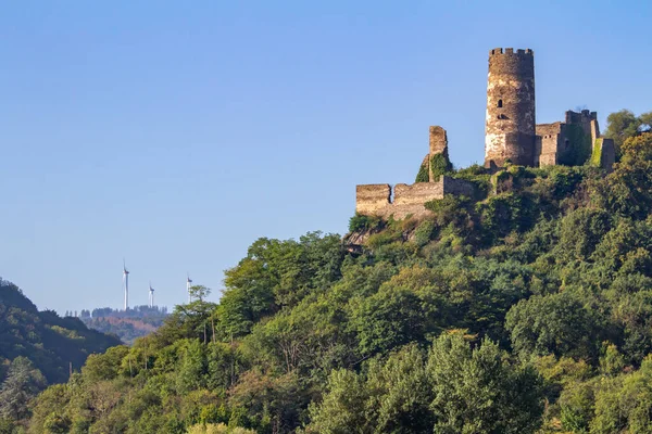 Замок Фурстенберг Разрушает Ландшафт Верхнего Среднего Рейна Вблизи Обердибаха Германия — стоковое фото
