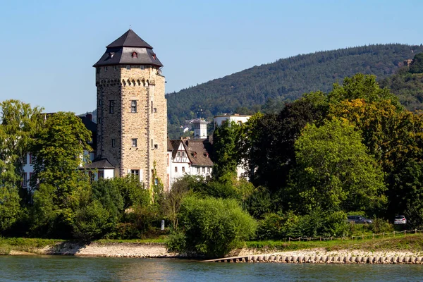 Martinsburg Castle Krajobraz Górnej Części Środkowego Renu Pobliżu Lahnstein Niemcy — Zdjęcie stockowe