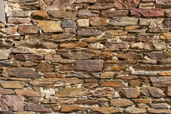Закрыть Абстрактный Текстурный Фон Средневековой Каменной Кирпичной Стены Цветах Коричневого — стоковое фото