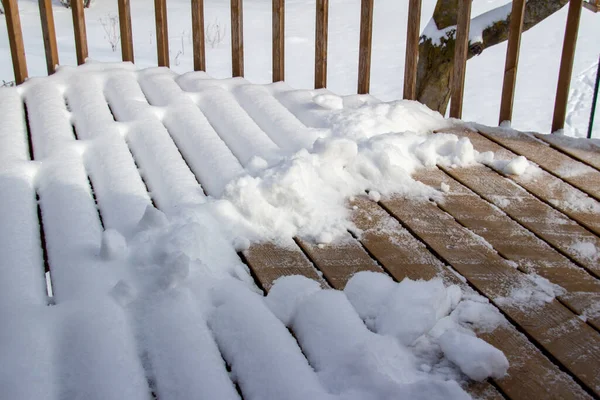 Image Shows Interesting View Partially Shoveled Fresh Snow Texture Designs — Stock Photo, Image