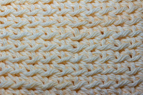 Close Fundo Textura Abstrata Tecido Malha Única Cor Branco Bege — Fotografia de Stock