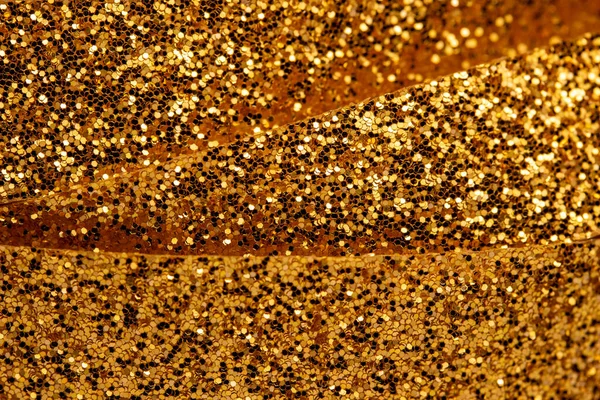 Full Frame Macro Abstract Texture Background Sparkling Gold Color Christmas — Fotografia de Stock