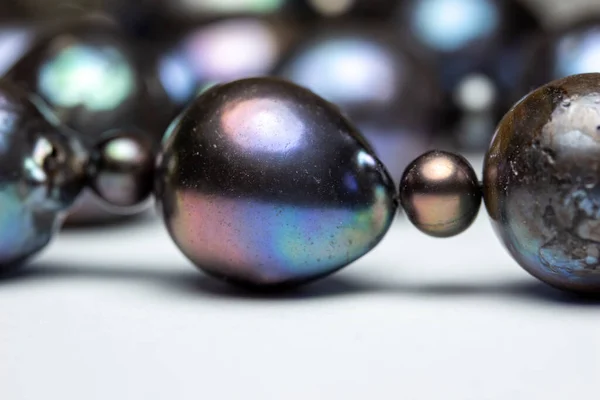 Texture Macro Abstraite Déconcentrée Fond Collier Baroque Perles Eau Douce — Photo