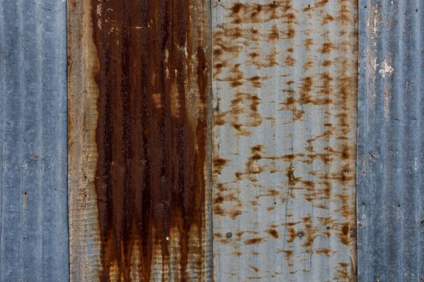 Welldachplatten Mit Rost Und Farbe Textur Des Bemalten Blattes Fenster — Stockfoto