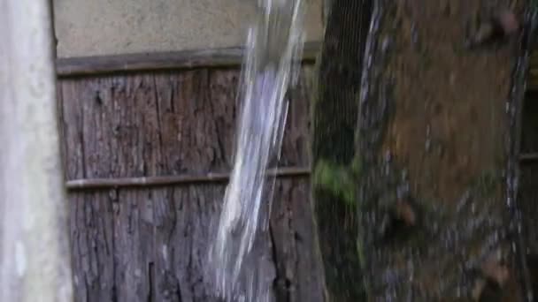 Roue Bois Une Taverne Tourne Avec Eau Dans Village Rural — Video