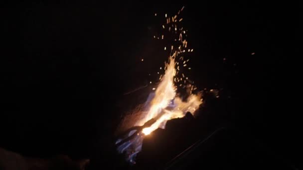 Foc Oțel Forjare Sabie Japoneză Samurai Katana — Videoclip de stoc