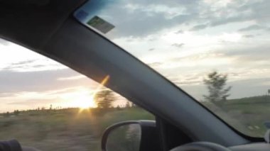Blue sunset sky on the highway