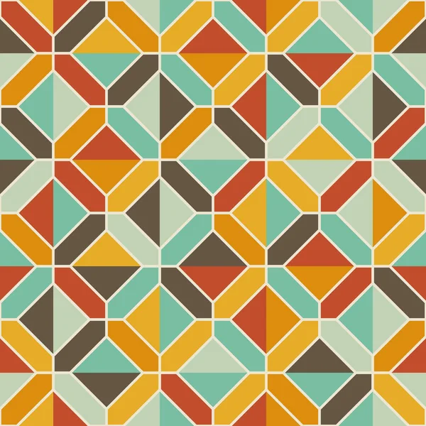 Quadratische Geometrische Muster Nahtloser Abstrakter Hintergrund Retro Töne Texturdesign Für — Stockvektor
