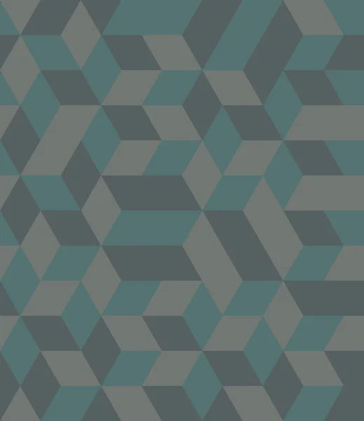 Abstraktes Nahtloses Geometrisches Muster Würfelform Rautenform Blaugrauer Ton Oberflächengestaltung Für — Stockvektor