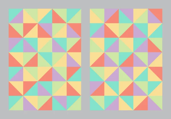 Abstraktes Geometrisches Muster Hintergrund Pastellfarben Bauhaus Stil Dreieck Und Quadratische — Stockvektor